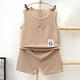 thumbnail image 4 of Niños sin Mangas Camisetas Estilo Hombres Y Niños de Verano de Manga Corta Conjuntos con Pantalones Cortos de Cintura Elástica, Tela de Punto Suave Transpirable para Niños Y Niñas, Camisetas de Niños, 4 of 9