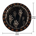 thumbnail image 4 of MInHoues 3D Optical Illusion Round Halloween Rug 40 Inch, Skeleton Hands Pit Circular Floor Mat, Non Slip Spooky Area Rug for Indoor Living Room Entryway Halloween Home Party Decor, 4 of 9