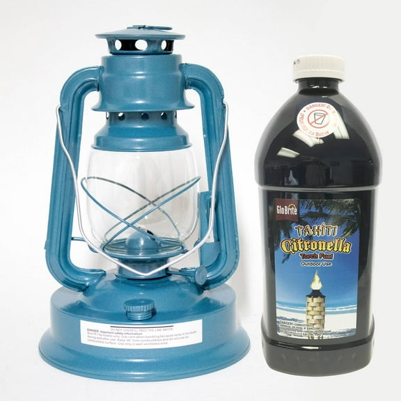 Crownplace Brands Rayo Oil Lantern - Royal Lantern with 64 ounces Citronella Fuel for Outdoor Camping and Patio Use, Cobalt Blue