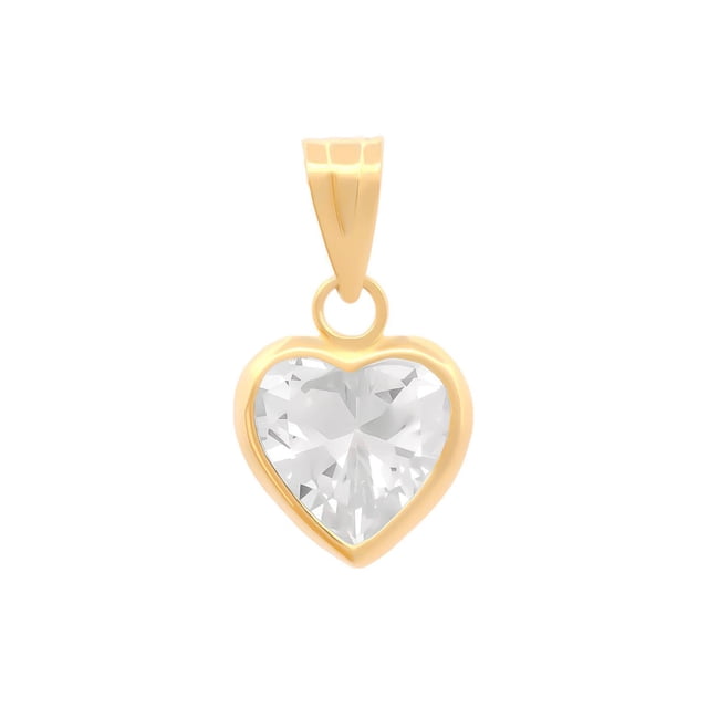 Dije Corazón Bisel 8 mm Casa del Anillo Oro Sólido 10K