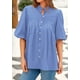 thumbnail image 5 of Blusa PRETTYGARDEN para mujer, verano 2025, manga corta, cuello en V, 5 of 8