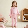 thumbnail image 2 of ZIXKCGDSE Baby Girl Clothes Ruffle Sleeved Pullover Tops and Wide Leg Pants Fall Outfits Size 12-18 Months, 2 of 4