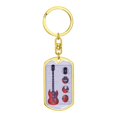 thumbnail image 4 of Guitar Gibson Keychain Dog Tag Stainless Steel or 18k Gold, 4 of 16