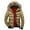 Khaki, variant on Brondbend Mens Winter Coats Mens Fall Jacket Hooded Long Sleeved Zipper Pocket Outerwear Multicolor Thick Jacket Loose Fit Daily Tops Blue