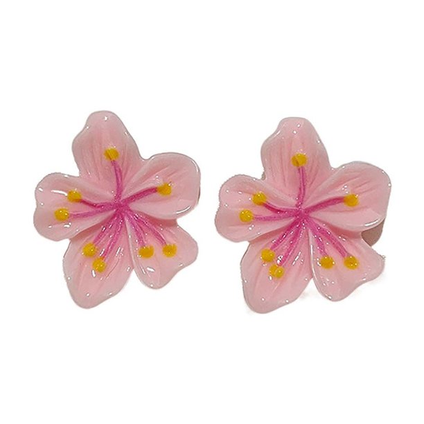 Pendientes de Cereza para Mujer Primavera y Verano Atmósfera Pendientes de Resina de Melocotón Dulce Niña Pendientes de Alta Gama
