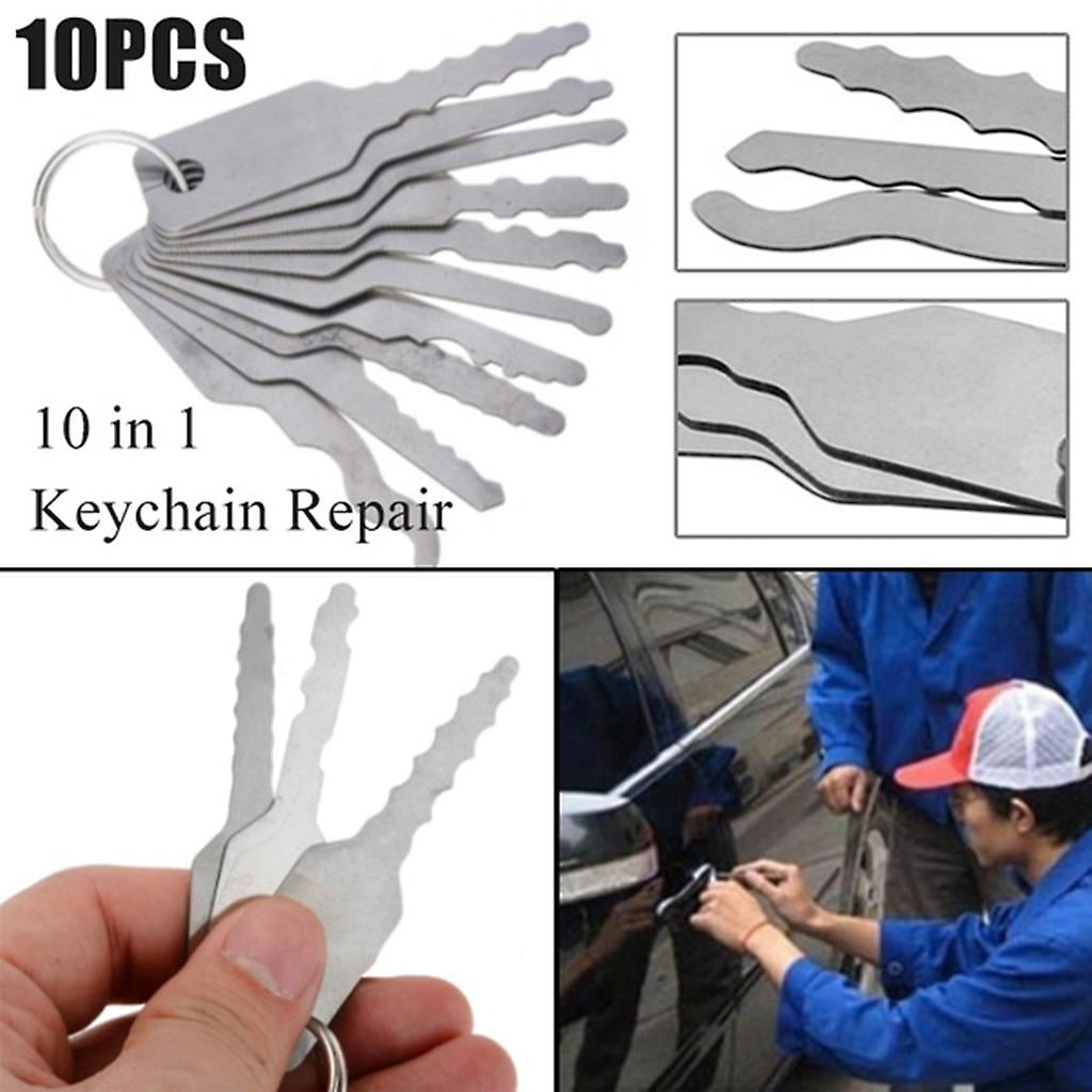 10Pcs Jiggler Keys Auto Car locks Etc Stainless Steel Lock Open Repair Keys Kit