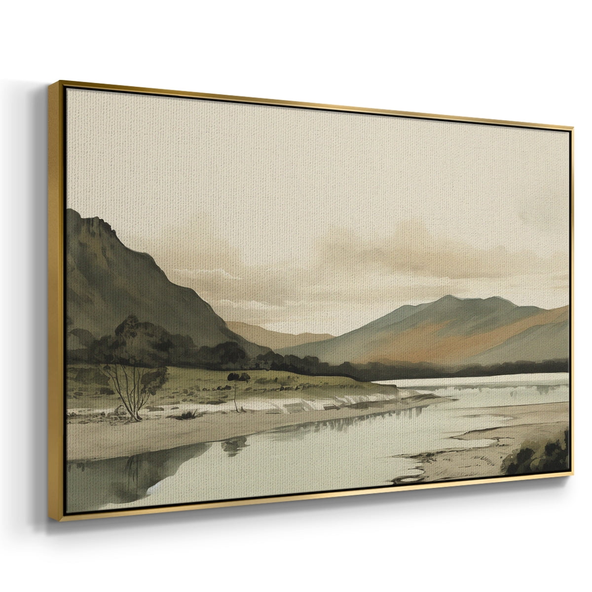 Vintage Landscape-XX By Wexford Home Framed in Gold Wood Gallery Wrapped Canvas 17 in. x 25 in.