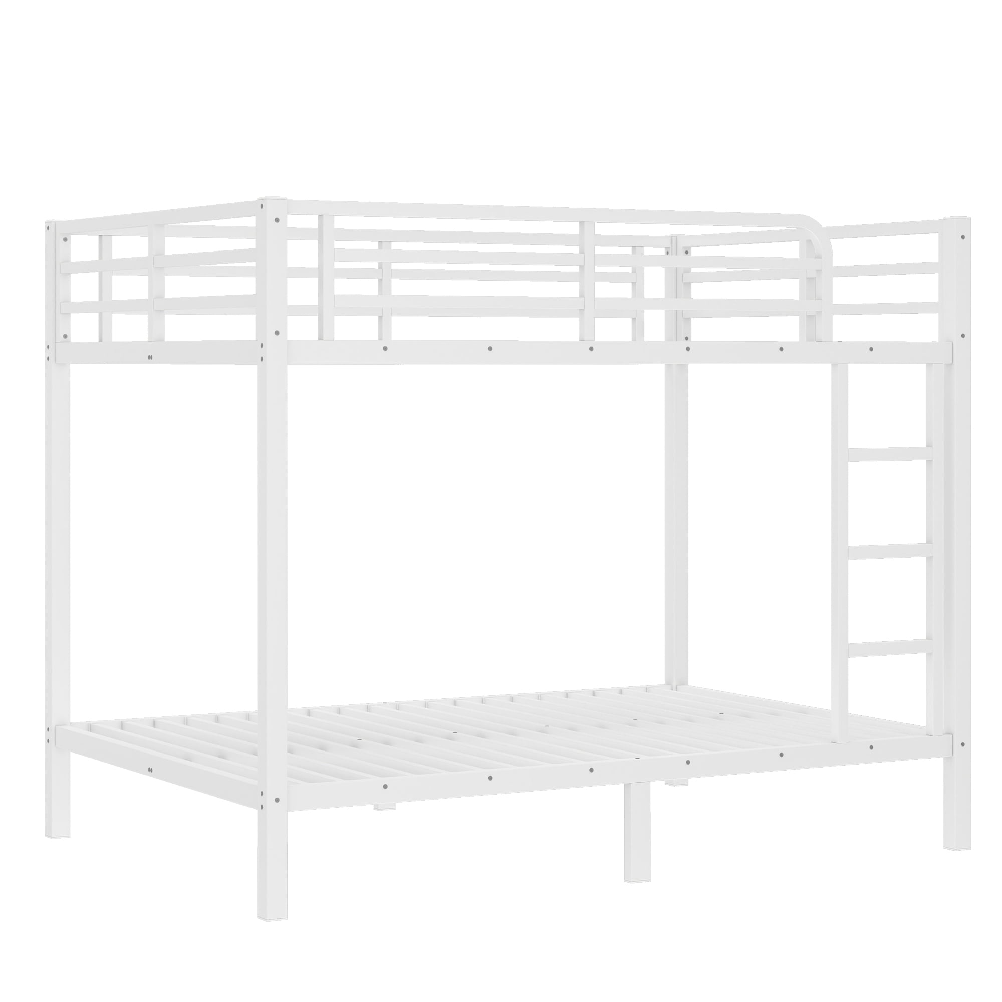 Aukfa Heavy Duty Full over Full Metal Bunk Bed for Kids, Teens and Adults, Space-Saving, White