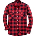 thumbnail image 3 of Alimens & Gentle Camisas casuales de franela a cuadros de manga larga con botones y ajuste regular para hombre, 3 of 4