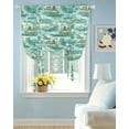 thumbnail image 2 of Turquoise Garden Tie Up Curtains for Window, Thermal Insulted Balloon Shade Adjustable Rod Pocket Curtains Valance Panels for Kitchen Bathroom Cafe 42 x 54 Modern Art Building Rock Landscape, 2 of 6