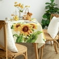 thumbnail image 4 of Rectangle Sunflower Tablecloth Waterproof Spring Summer Floral Tablecloths, Rustic Flower Tablecloth Farmhouse Washable Polyester Table Cloth Wrinkle-Free Table Cover for Dining/Party/Wedding, 4 of 6