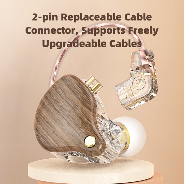 Audífonos con cable de grano de madera con auriculares de micrófono para tarjetas de sonido (marrón)
