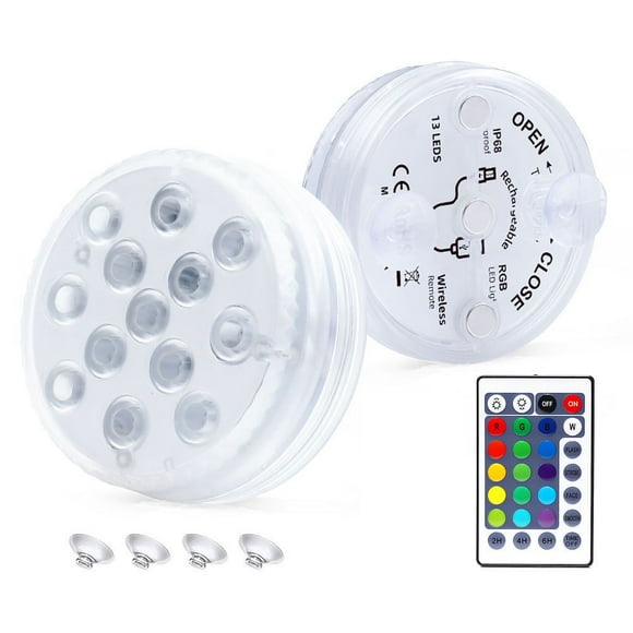 Dsseng Lumières de Piscine Submersibles à DEL Étanches pour Baignoire sous-Marine Lumière RVB avec 16 Couleurs avec Télécommande et Ventouses