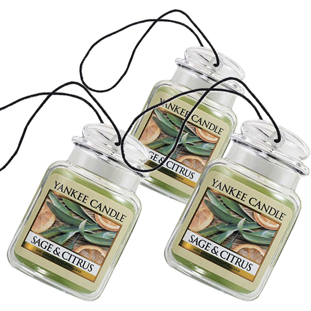Yankee Candle Car Jar Ultimate Odor Neutralizing Air Freshener Sage & Citrus3PK