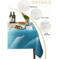 thumbnail image 2 of Blue Ombre Beach Table Cloth, Waterproof Tablecloth for Square Tables, Ocean Coastal Gradient Waves Summer Reusable Washable Fabric Table Cover for Restaurant Kitchen Dining Tables 54"x54", 2 of 9