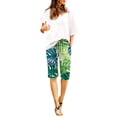 thumbnail image 3 of Trendfront Women's Plus Size Graphic Print Bermuda Shorts Lightweight Elastic Waist with Pockets Lounge Bottoms, 3 of 5
