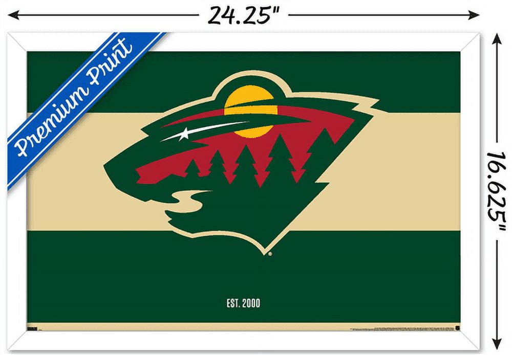 NHL Minnesota Wild - Logo 21 Wall Poster, 14.725" x 22.375", Framed