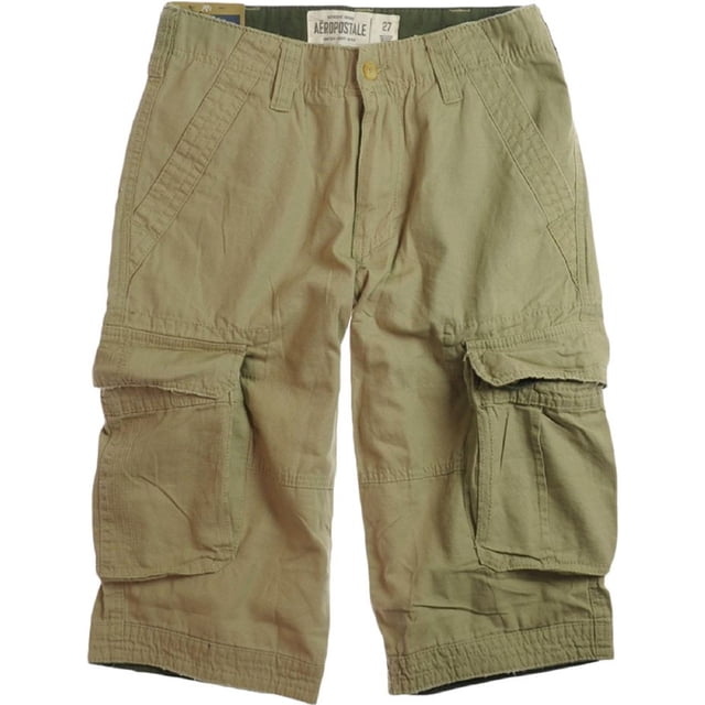 Aeropostale Mens Erngth Casual Cargo Shorts, Beige, 31