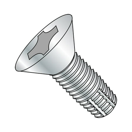 

Steel Thread Cutting Screw Zinc Plated 82 Degree Flat Head Phillips Drive Type F #8-32 Thread Size 1-3/4 Length (Pack of 3000)