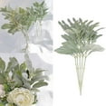 thumbnail image 2 of 5pcs Flocking Rabbit Ear Leaves Flocking Leaves Wedding Home Vase Flower Decoration Wedding Floral Decorations, 2 of 9