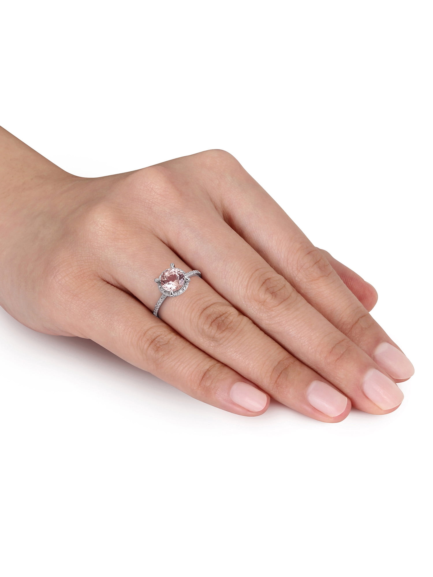 Everly Women's Morganite and Diamond 10K White Gold Engagement Ring