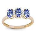 thumbnail image 2 of Star K� Genuine Tanzanite 3 Three Oval Stones Promise Ring Wedding Band, 2 of 9