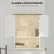 thumbnail image 5 of Gabinete de baño de pared, gabinete de baño moderno, botiquín de pared con 2 puertas, estante ajustable, sobre el inodoro, blanco, 5 of 8