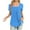Sky Blue, variant on fatyb Women's Square Neck Blouses Short Sleeve Pleated Casual T Shirts Solid Color Flowy Tunic Tops