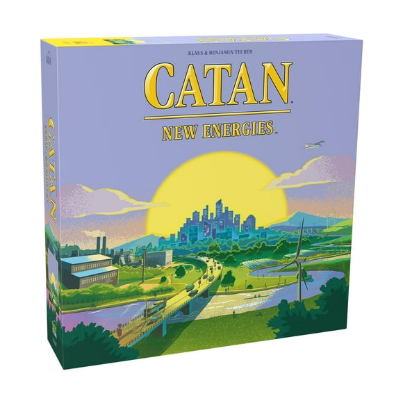 CATAN Nouveau Jeu de Société Énergies - Ressources et Stratégie Durables, Jeu Classique avec une Touche Moderne! Jeu Familial pour Enfants et Adultes, 12+, 3-4 Joueurs, 90 Min