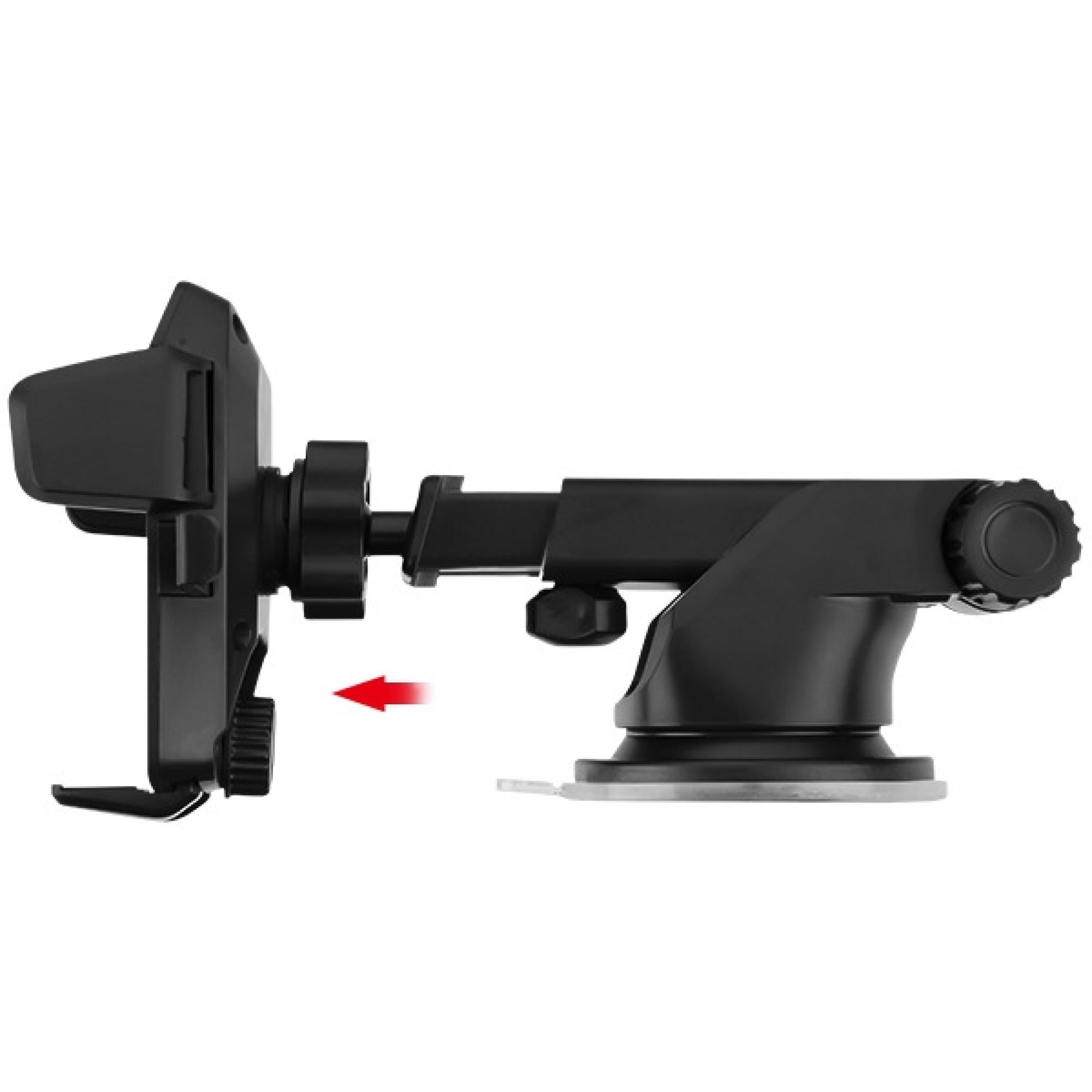 Universal Telescopic Dashboard & Windshield Phone Mount – Adjustable Cradle with 360° Rotation, Black