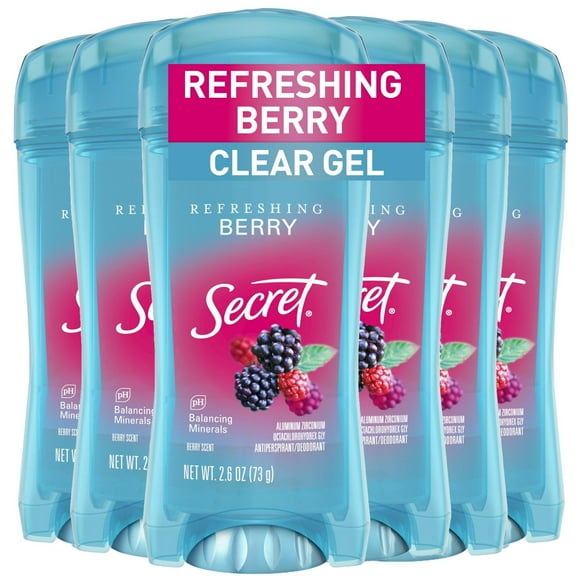 Secret Fresh Antiperspirant Deodorant for Women, 72hr Breathable Sweat & Odor Protection, Instant Freshness & Gentle, PH Balancing Minerals, Clear Gel, Refreshing Berry