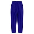thumbnail image 5 of Edvintorg Women's Pants with Drawstrings Summer Solid Color Plus Size Cotton and Linen Pants Casual Loose Trousers Women Blue L, 5 of 5