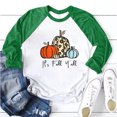 thumbnail image 2 of CEHVOM Women Thanksgiving Pumpkin Color Patchwork Print Tops Pullover Blouse T-Shirts, 2 of 6