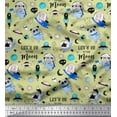 thumbnail image 1 of Soimoi Viscose Chiffon Fabric Planet,Rocket & Astronaut Animals Cartoon Print Fabric by Yard 42 Inch Wide, 1 of 1