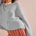 thumbnail image 2 of Baqcunre Women's Clothing, Womens Lightweight Sweaters Crewneck Bell-Style Sleeve Knit Tops Slouchy Soft Pullover Jumpers Valentines Day Gifts, 1Pc Sweater Gray S, 2 of 6