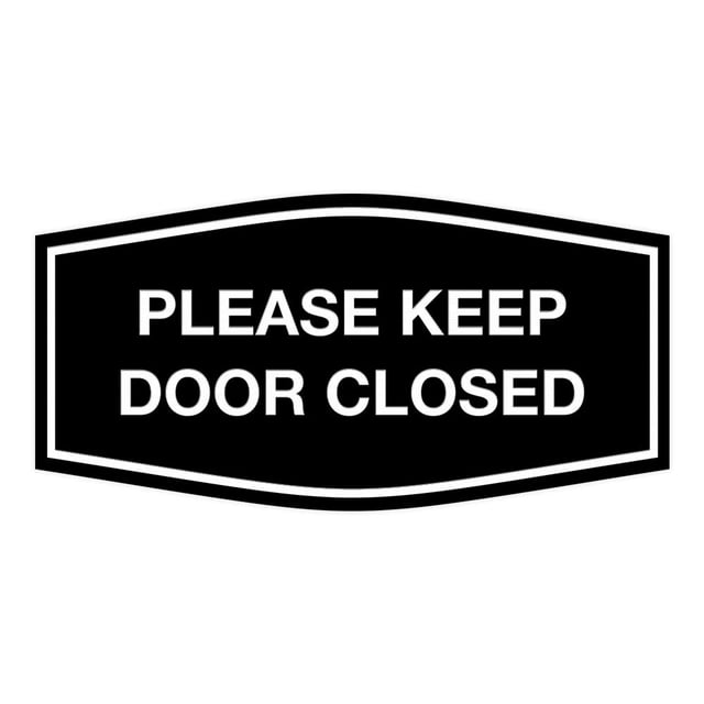 Signs ByLITA Fancy Please Keep Door Closed Sign - Security and Safety | Durable Material | Easy to Install (Red) - Small 1 Pack