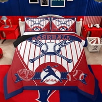 Castle Fairy Boys Girls Baseball Print Bedding Comforter Set 2pcs,Ball Game Twin Comforter Sets Microfiber,Sport Theme Breathable Bedding Set,Microfiber Bedroom Decor,Reversible