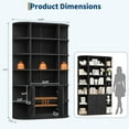 thumbnail image 3 of 75" Tall Bookcase with Storage Cabinet, 6-Tier Wide Floor Bookshelf with Doors, Modern Wooden Display Shelf Organizer for Home Living Room Bedroom, Black, 3 of 7