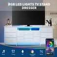 thumbnail image 4 of GloryStar 70-Inch Media Console, TV Stand with Drawers, Integrated Outlet, and LED Lighting for 65–80 Inch Televisions, 4 of 8