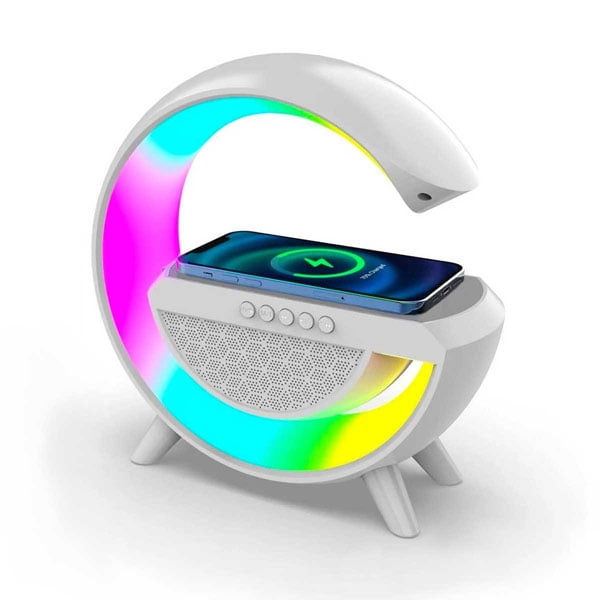 Bocina Forma G Bluetooth LED RGB Carga Inalámbrica