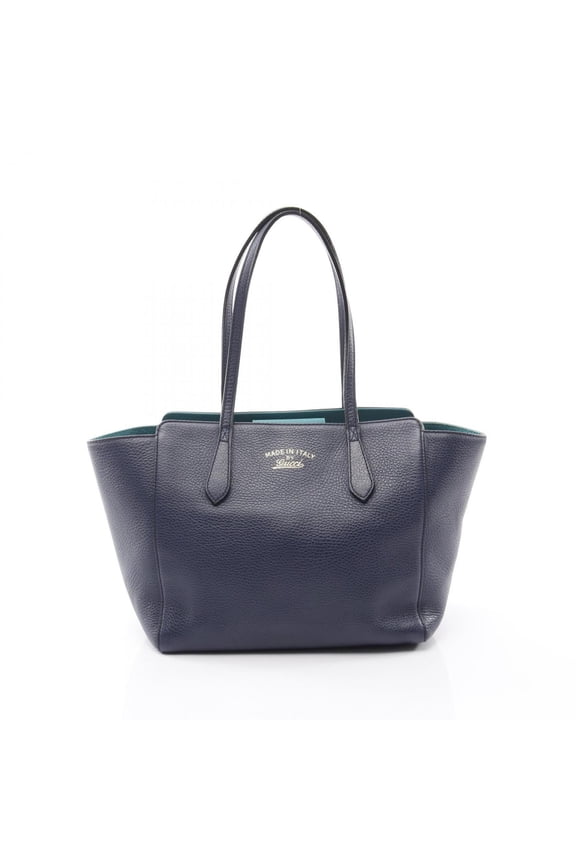 Pre-Owned Gucci Swing Tote Bag Handbag Leather Women's Navy 354408