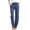 Blue, variant on LYMAYTER Women Summer Trousers Casual Relaxed Elastic Waist Stretchy for Pants with Pocket S-3XL