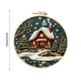 thumbnail image 3 of Christmas Forest Snow House DIY Hand Embroidery Kit - Complete Fabric Material Set with Needles & Threads - 15cm Hoop - Holiday Craft & Gift Idea, 3 of 4