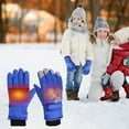 thumbnail image 2 of Sunshinehomely Kids Snow Gloves Blue Waterproof Windproof Skiing Gloves for Kids Winter Ski Gloves Warm Mittens for Boys and Girls Ages 5-9, 2 of 6
