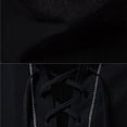 thumbnail image 6 of Dagegui Mens Plain Cotton Linen Shirts Vintage Lace-Up Mock Neck Long Sleeve Medieval Steampunk Shirt Pocket Tops Black M, 6 of 9