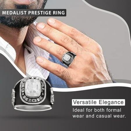 Keepsake Personalized Men's Square Class Ring for High School and College