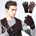thumbnail image 3 of Guantes cálidos de invierno elástico de cuero táctil Para ciclismo Estilo 1 Marrón Sunnimix, 3 of 8