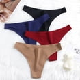 thumbnail image 2 of TrowBridge-bragas lisas simples para mujer, Tanga Sexy sin costuras, ropa interior para niña, lencería amigable con la piel, calzoncillos de satén de seda, 2 of 4