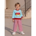 thumbnail image 4 of BemeyourBBs Toddler Baby Boy Valentines Day Outfits Car Letter Print Long Sleeve Pullover Sweatshirt Plaid Pants 2 Pcs Spring Clothes Set, 4 of 9
