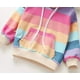 thumbnail image 5 of Sudadera con capucha de algodón rosa para niñas Tops arcoíris, 5 of 7